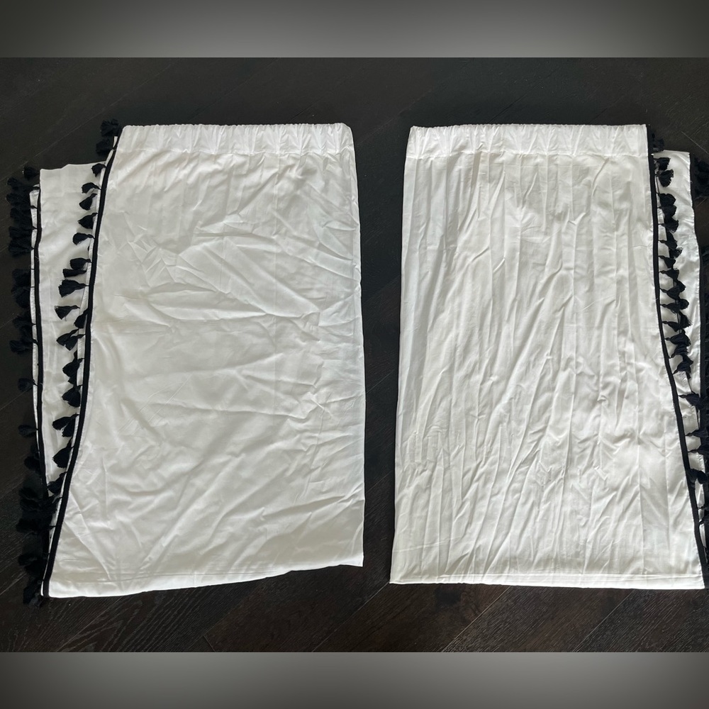 RH Tassel trimmed drapery panels